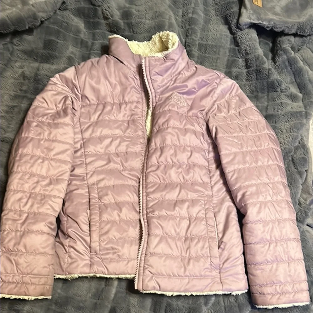 The North Face Girls Medium (10/12) Reversible Light Purple Puffer
